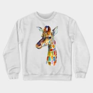 Image: Watercolor, Giraffe Crewneck Sweatshirt